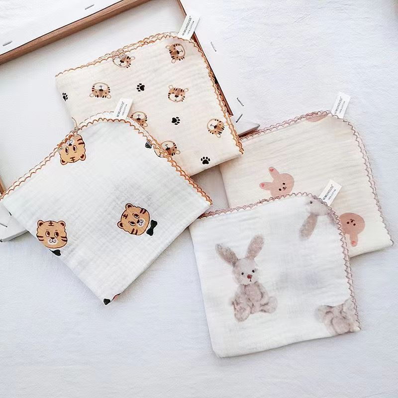 Cotton Yarn Baby Face Towel Milk Towel Baby Feeding Saliva Towel Handkerchief