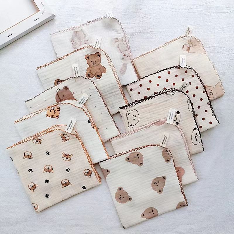 Cotton Yarn Baby Face Towel Milk Towel Baby Feeding Saliva Towel Handkerchief